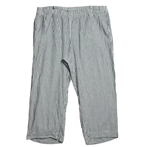 Old Navy Pants Set of 2 Womens XXL Beige & Stripe Linen Blend Wide Leg High Rise - Picture 2 of 13